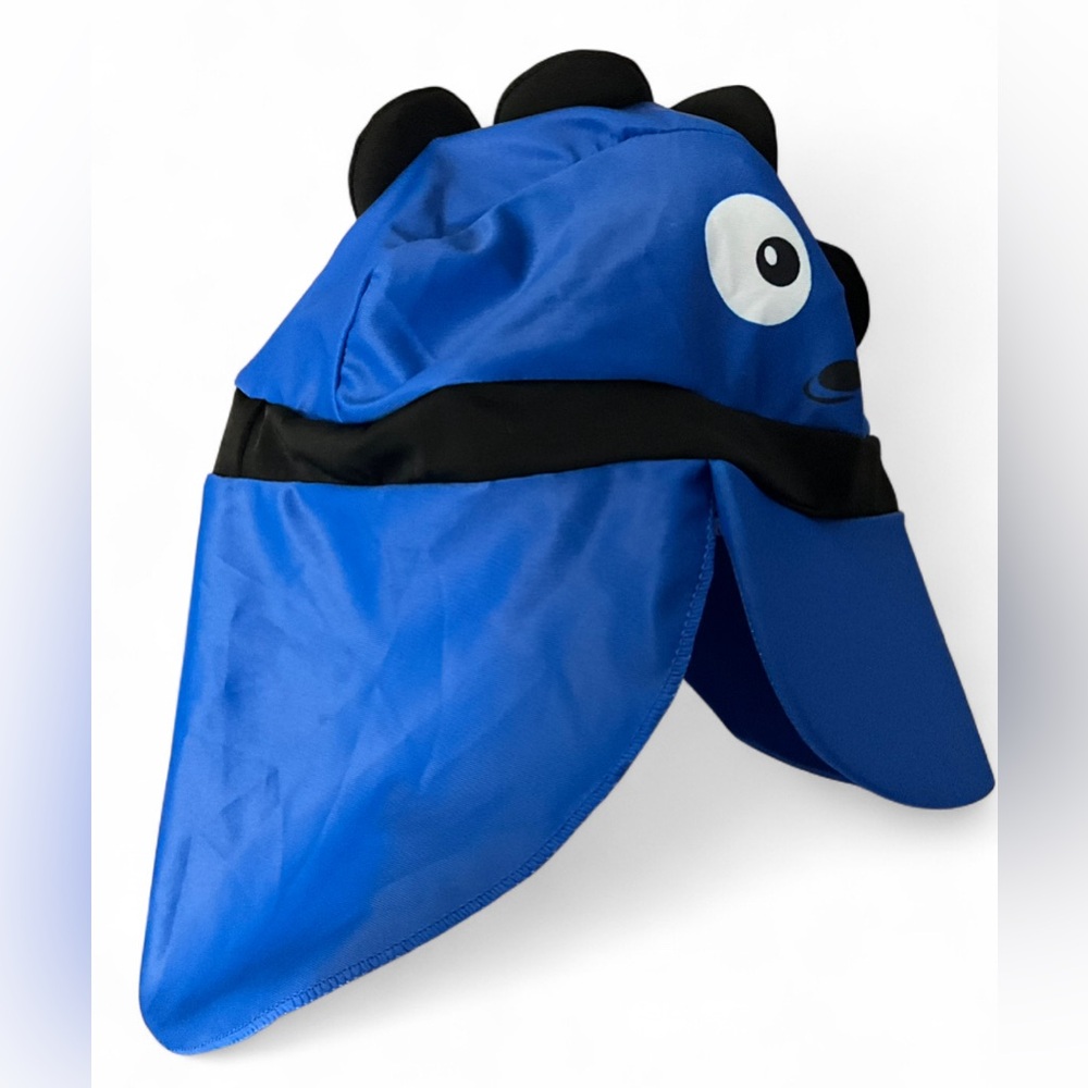 Toddler Boys Blue Dinosaur UPF 50+ Sun & Swim Cap – UV Protection Beach Hat |